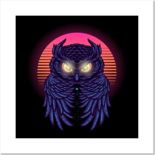 Owl Night Retro Posters and Art